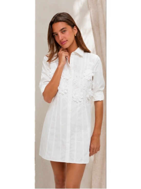 HYACINTH HOUSE Dresses & Skirts - Tuckernuck HYACINTH HOUSE White Floral Applique Avery Mini Dress S